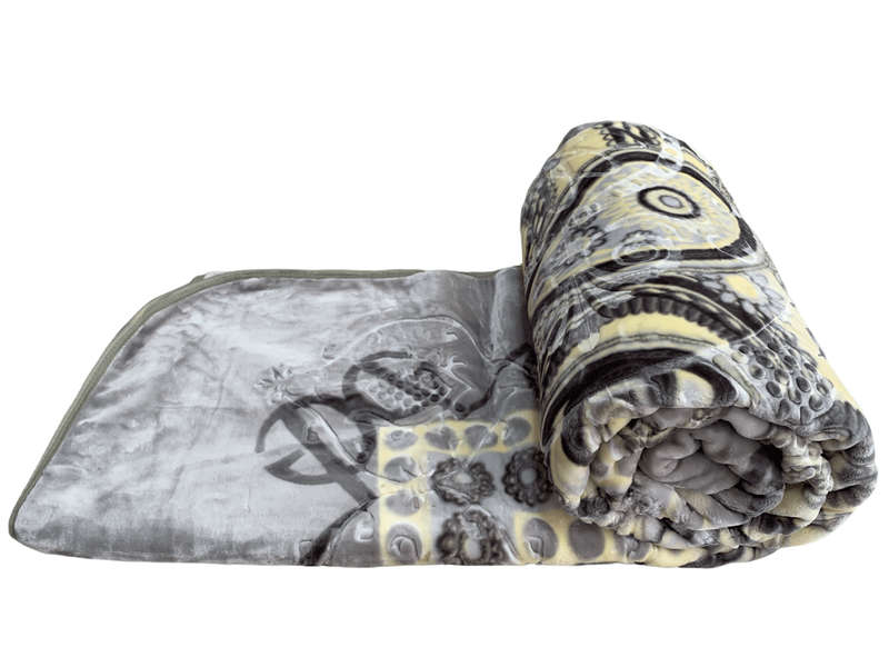 SMTE Azaz High Quality Reversible Blanket Grey Emboss 3kg with keychain
