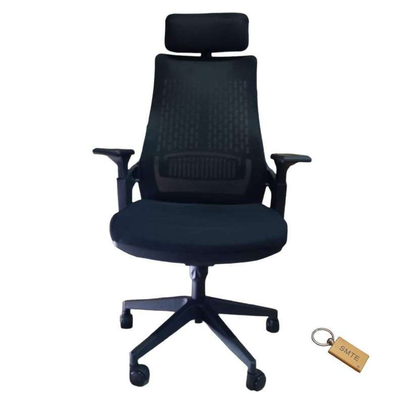 SMTE Office Chair: Ergonomic Seating Solutions A2020 -Black+Smte Keyring with keychain