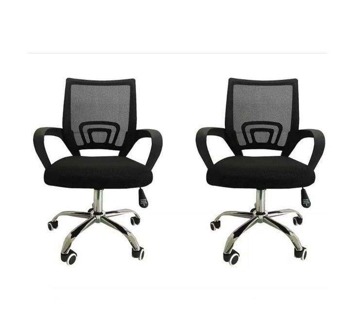 SMTE Office chair with armrests and swivel function - Set of 2 with keychain