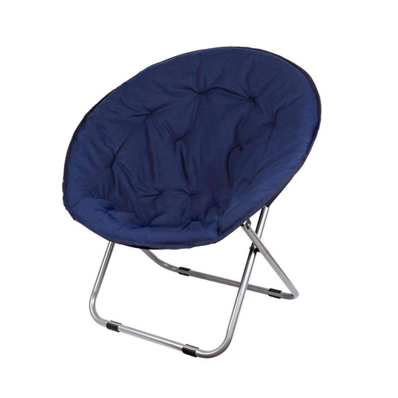 SMTE Moon Chair Seat Stool Saucer Chairs Soft Folding - Blue with keychain