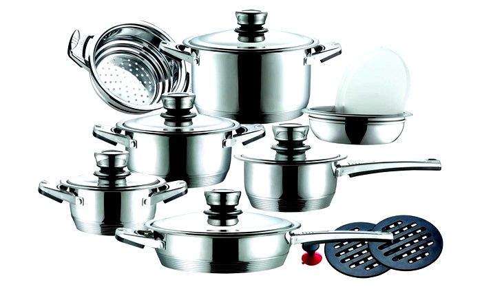 SMTE Leopard 16 Piece Cookware Set- Steel with keychain