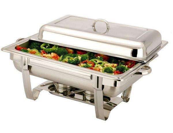 SMTE Stainless Steel 11 Liter Single Tray Chafing Dish - Food Warmer with keychain