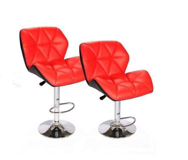 SMTE Hazlo Set of 2 Adjustable Kitchen Bar Stools - Red with keychain