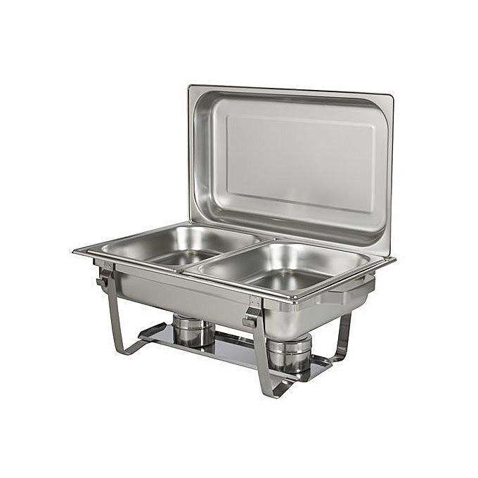 SMTE Stainless Steel 9 Liter Double Tray Chafing Dish Food Warmer with keychain