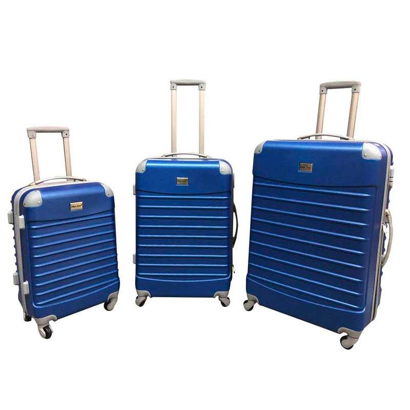 SMTE 3 Piece Luggage Set  - Green - Blue with keychain