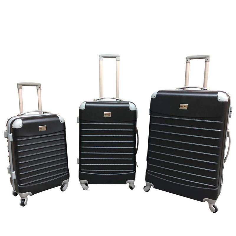 SMTE 3 Piece Luggage Set  - Green - Black with keychain