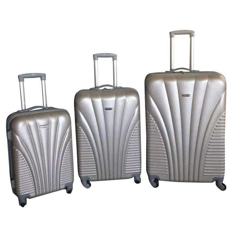 SMTE 3 Piece Blue Star Luggage Set - Gold with keychain