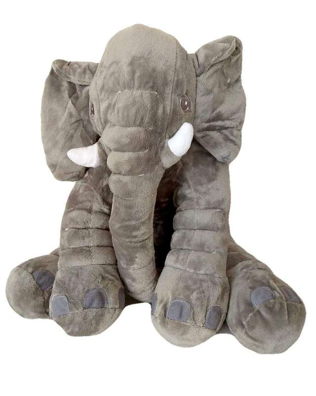 SMTE Grey Elephant Plush Toy/Pillow (35cm) with keychain