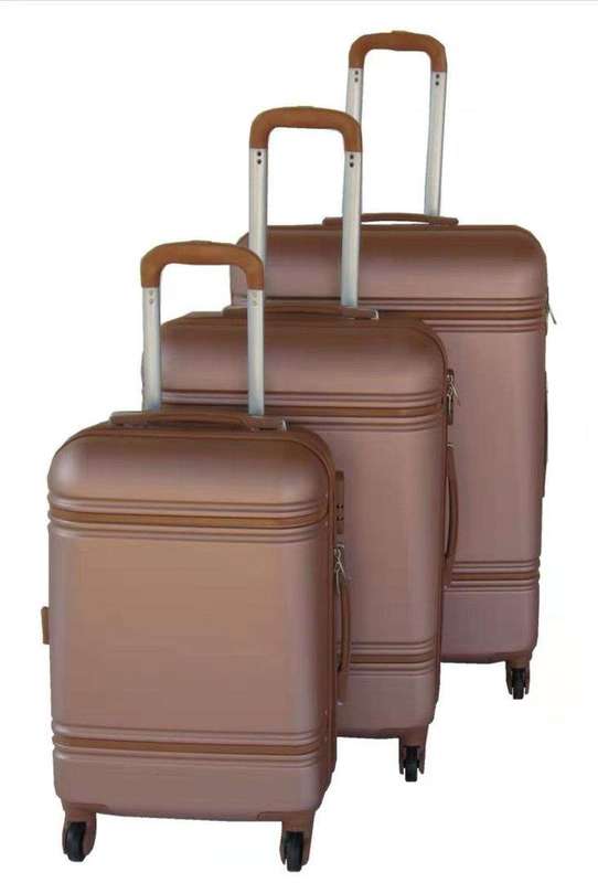 SMTE 3 Piece Nexco Travel Luggage Bag Set - Rose Gold with keychain