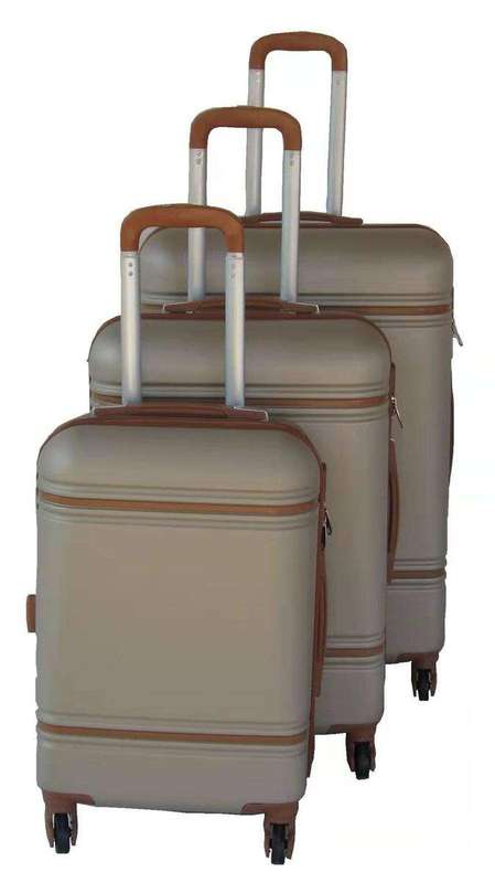 SMTE 3 Piece Nexco Travel Luggage Bag Set - Gold with keychain