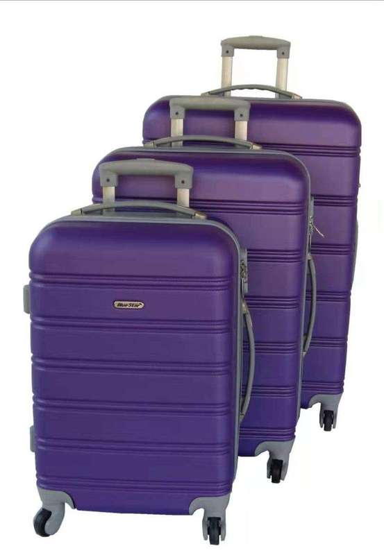 SMTE 3 Piece Premium Travel Luggage Bag Set - Purple with keychain
