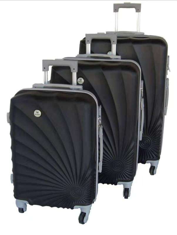 SMTE Mooistar 3 Piece Spiral Travel Luggage Bag Set - Black with keychain