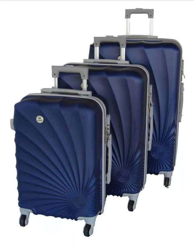SMTE Mooistar 3 Piece Spiral Travel Luggage Bag Set - Blue with keychain