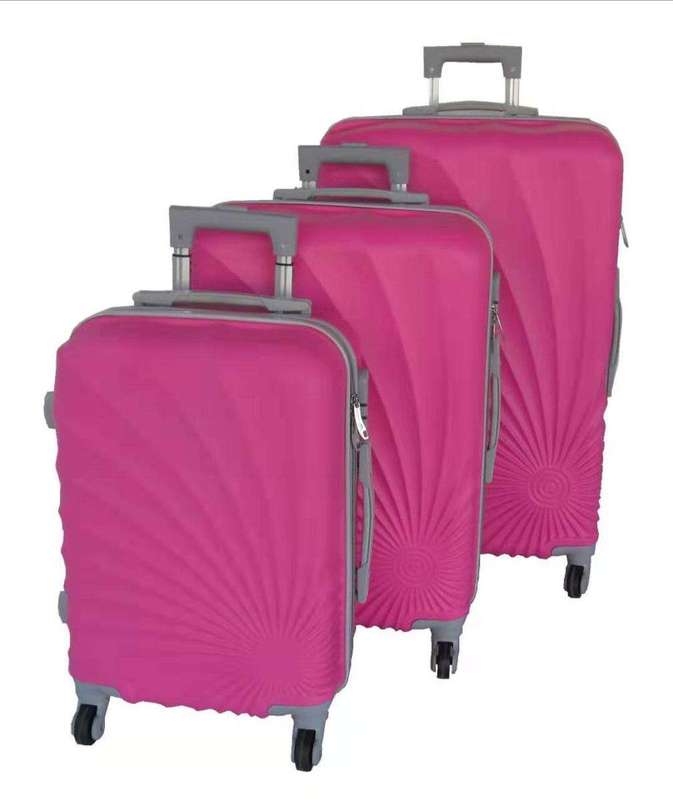 SMTE Mooistar 3 Piece Spiral Travel Luggage Bag Set - Pink with keychain