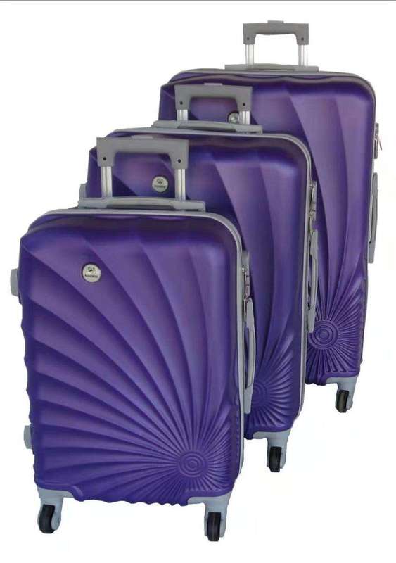 SMTE Mooistar 3 Piece Spiral Travel Luggage Bag Set - Purple with keychain