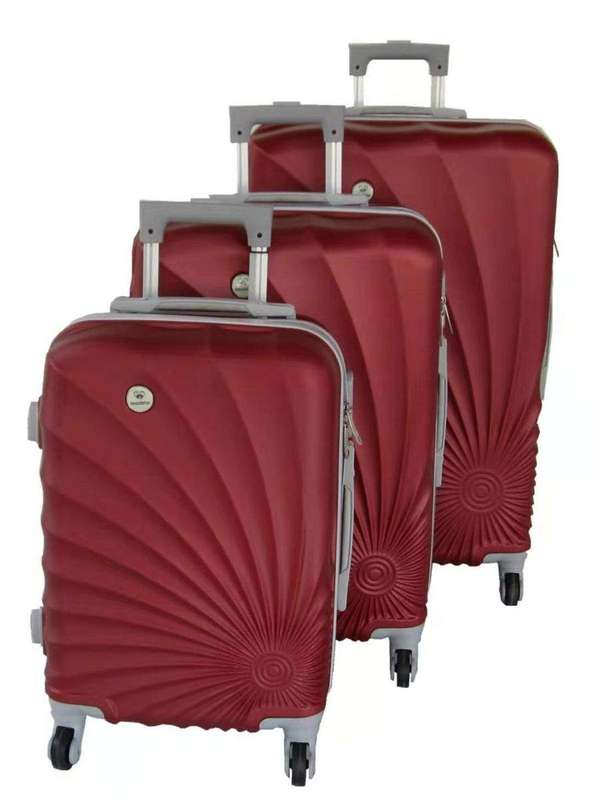 SMTE Mooistar 3 Piece Spiral Travel Luggage Bag Set - Red with keychain