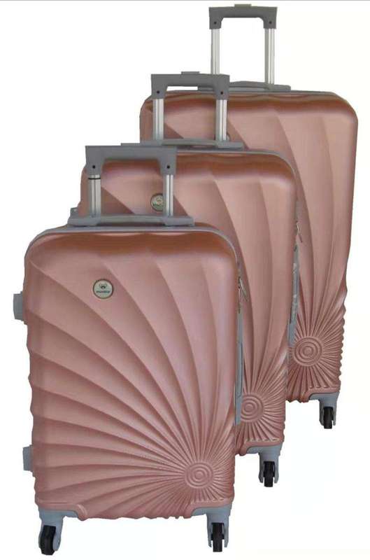 SMTE Mooistar 3 Piece Spiral Travel Luggage Bag Set - Rose Gold with keychain