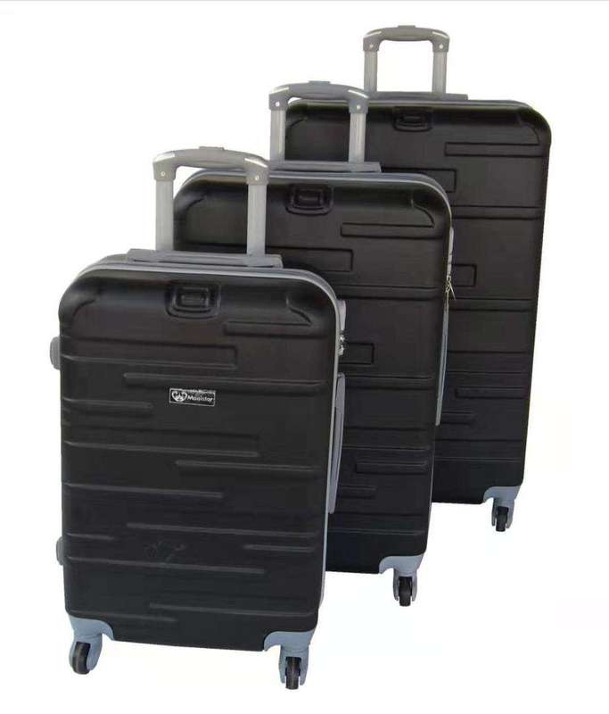 SMTE 3 Piece Holiday Travel Luggage Bag Set - Black with keychain