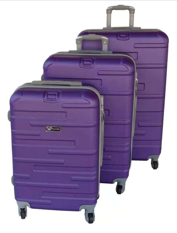 SMTE 3 Piece Holiday Travel Luggage Bag Set - Purple with keychain