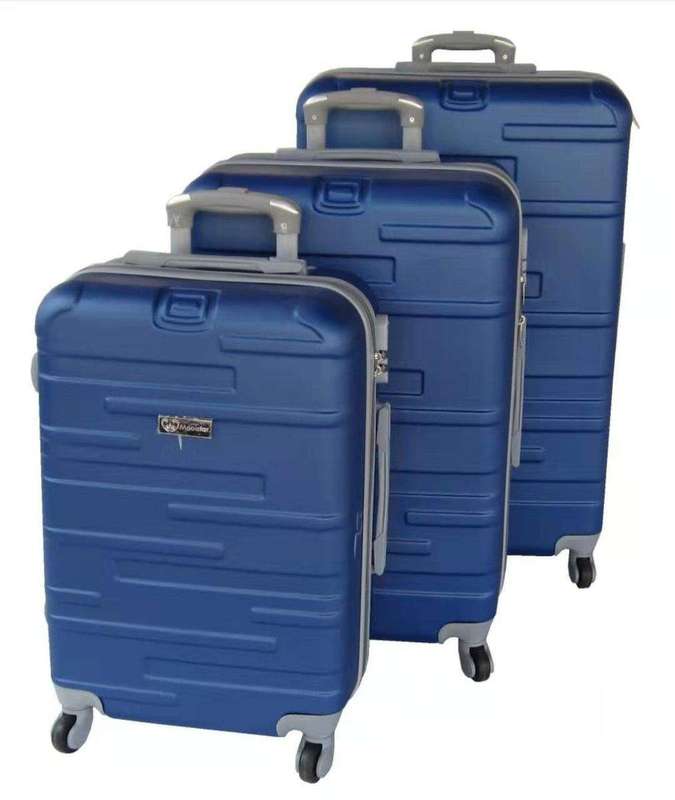 SMTE 3 Piece Holiday Travel Luggage Bag Set - Blue with keychain