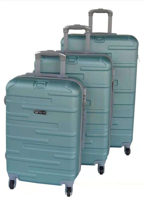 SMTE 3 Piece Holiday Travel Luggage Bag Set - Aqua Green with keychain