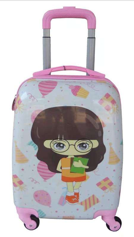SMTE Kiddies Cartoon Hand Luggage Kids School Bag Suitcase for Children - Science Girl with keychain