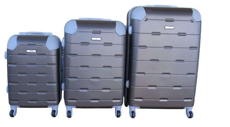 SMTE 3 Piece Luggage Set - Brown with keychain
