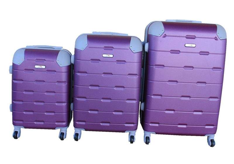 SMTE 3 Piece Luggage Set - Purple with keychain