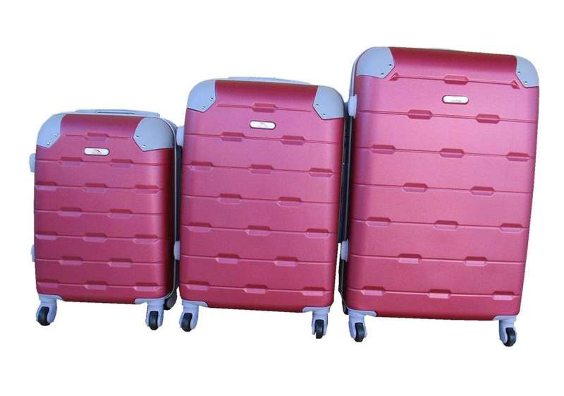SMTE 3 Piece Luggage Set - Red with keychain