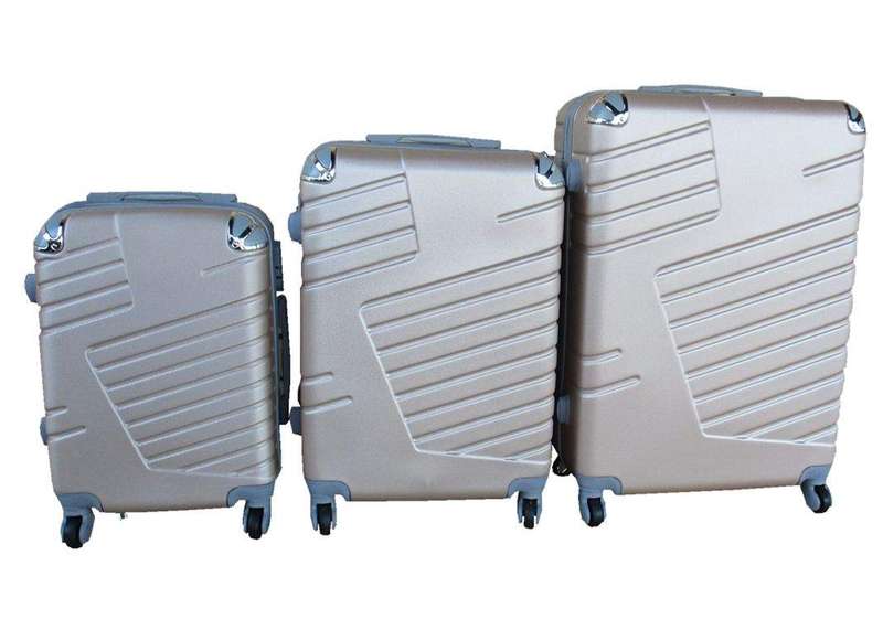 SMTE 3 Piece Luggage Set - Gold with keychain