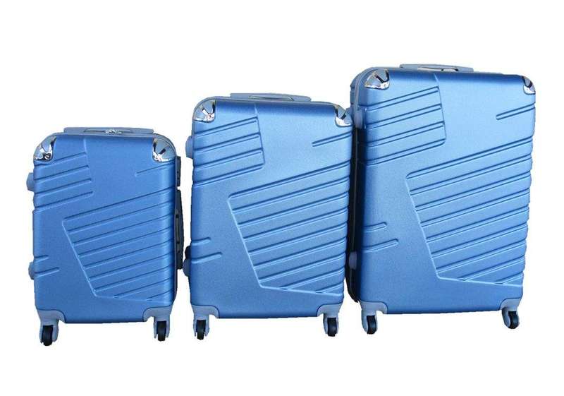 SMTE 3 Piece Luggage Set - Light Blue with keychain