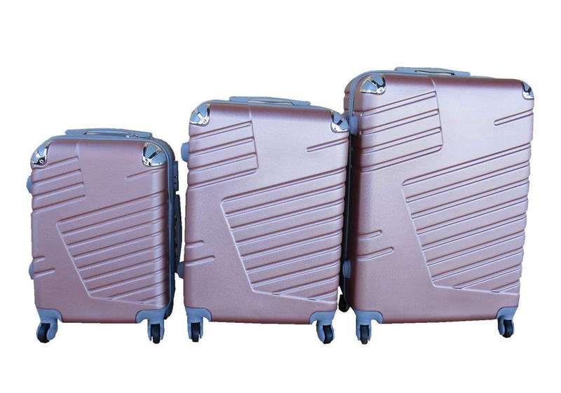 SMTE 3 Piece Luggage Set - 27 inch - Light Rose Gold with keychain