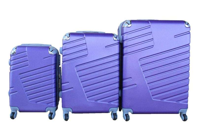 SMTE 3 Piece Luggage Set - Purple with keychain