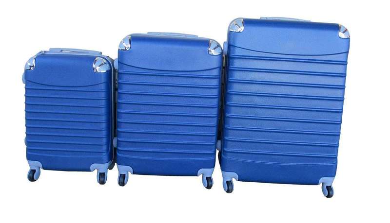 SMTE 3 Piece Luggage Set - Blue with keychain