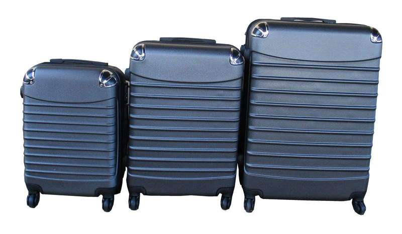 SMTE 3 Piece Luggage Set - Dark Grey with keychain
