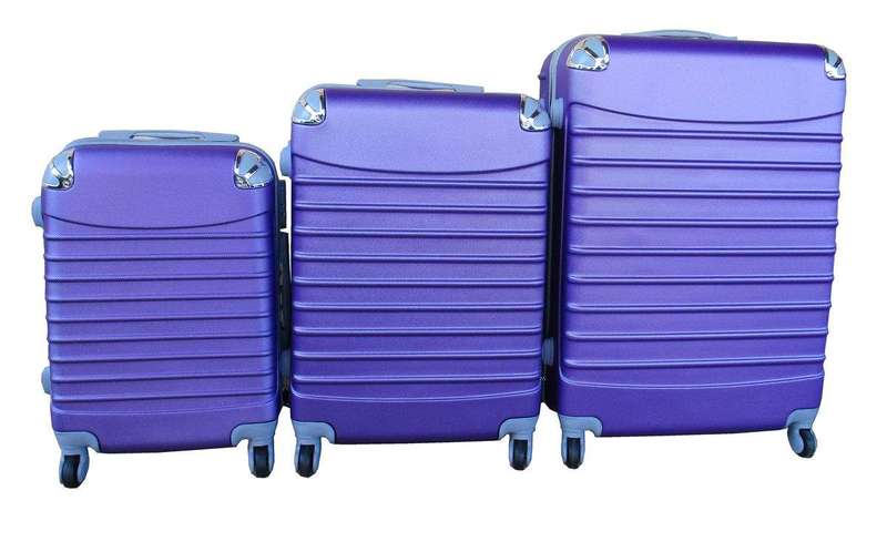 SMTE 3 Piece Luggage Set - Purple with keychain