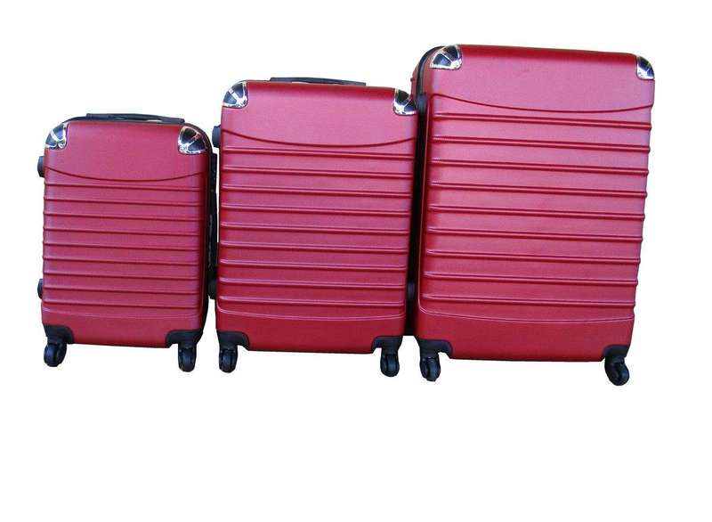 SMTE 3 Piece Luggage Set - Red with keychain