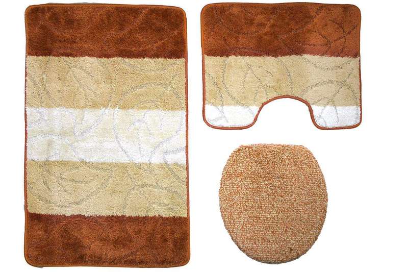 SMTE 60x100cm 3 Piece Turkish Toilet Mat & Cover Set with Non-Slip Under P/B/I with keychain