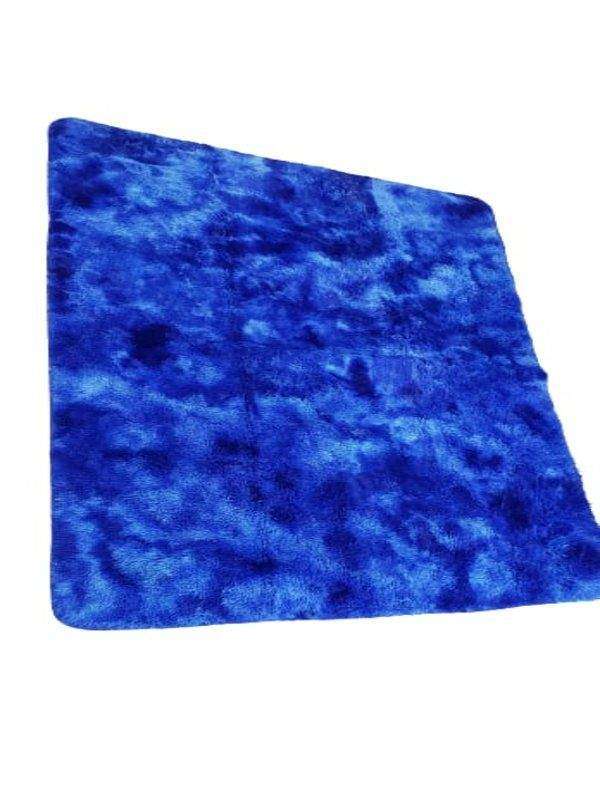 SMTE 150cmx200cm Royal Blue Foldable Shaded Shaggy Rug/Carpet with keychain