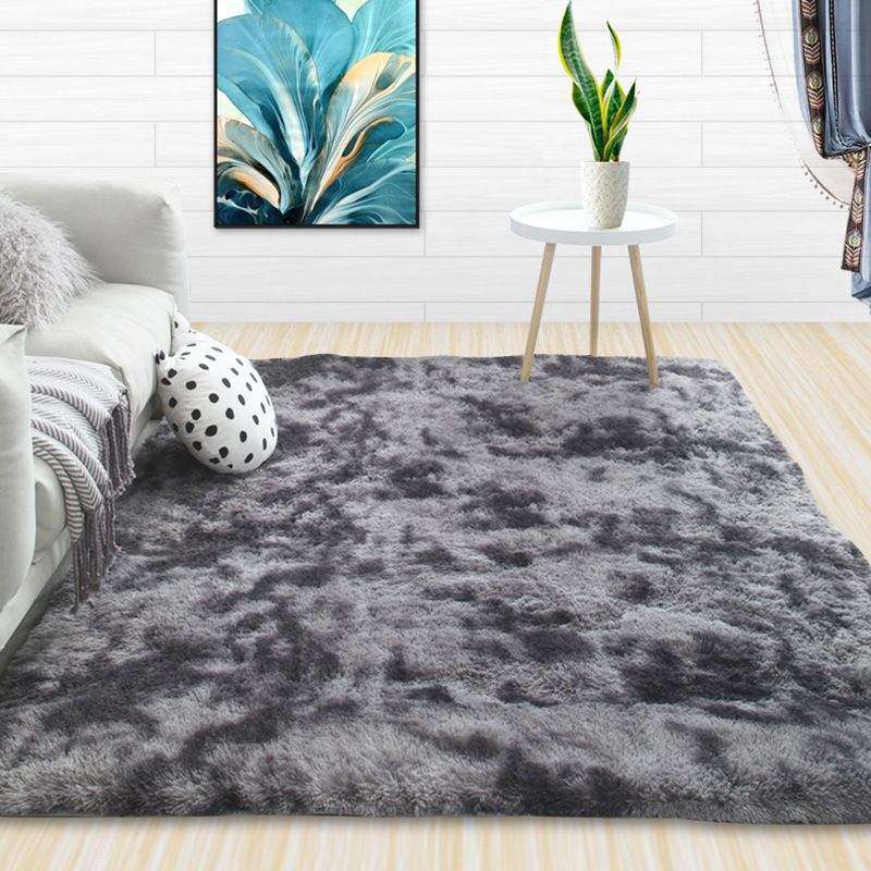 SMTE Light Rug Fluffy Carpet - Dark Grey with keychain