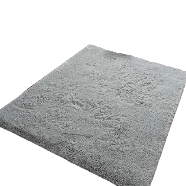 SMTE Grey Washable Fluffy Rug with keychain