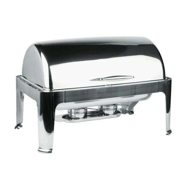 SMTE Global Chafing Dish Rectangular Roll Top 180 Degree with keychain