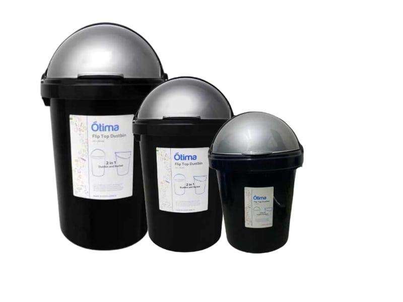 SMTE Flip-Top Dustbin -Set of 3 with keychain