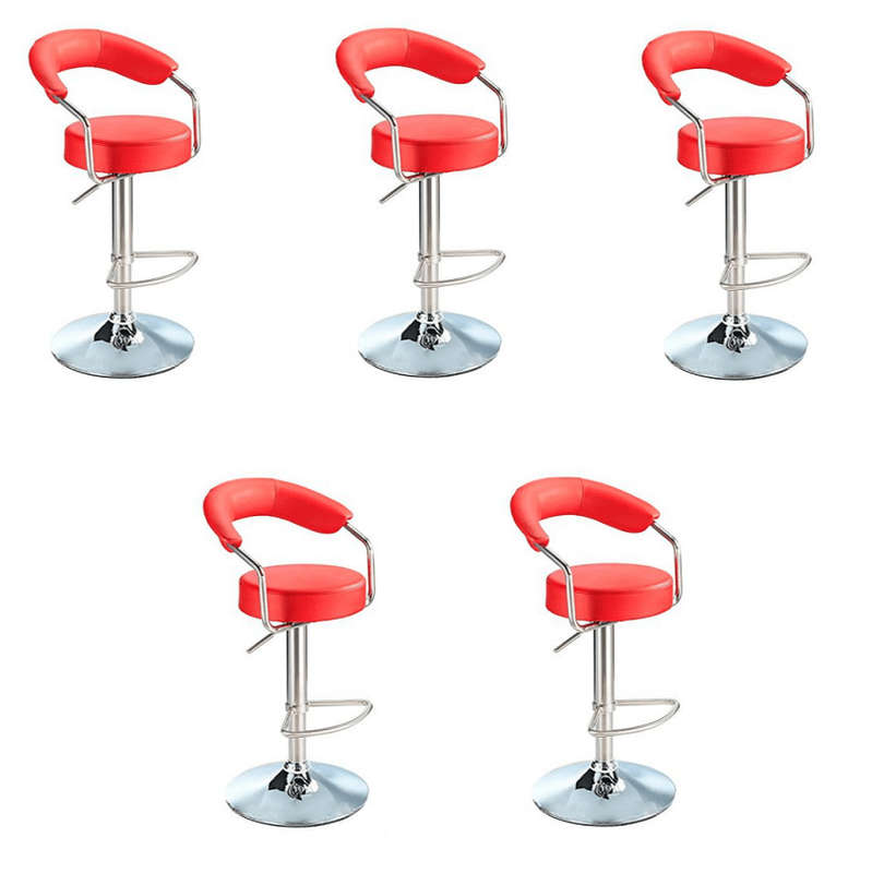 SMTE Round Arm Bar Stools - 5 Piece - Red with keychain