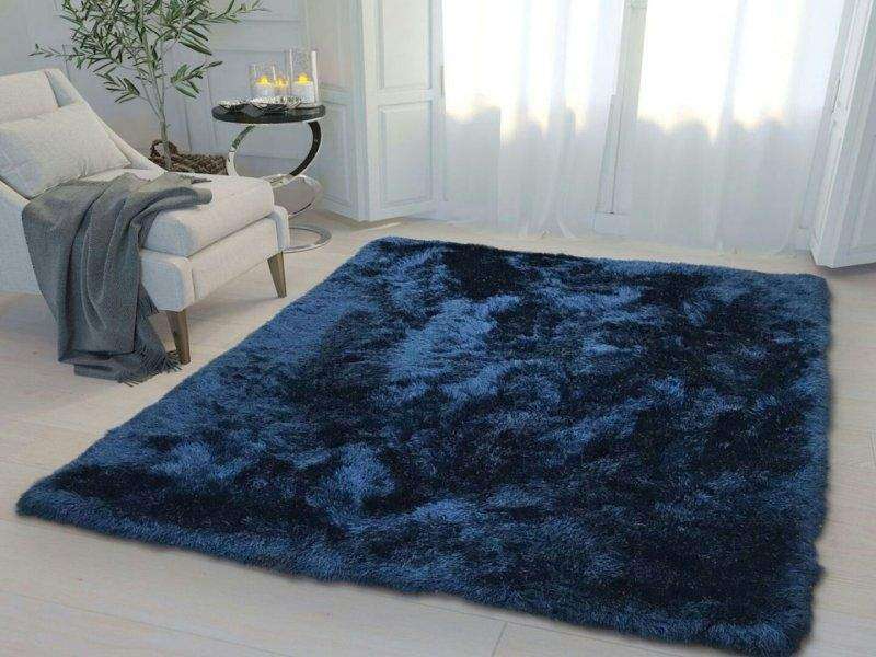 SMTE Blue Fluffy Shaggy Rug(200x150) with keychain