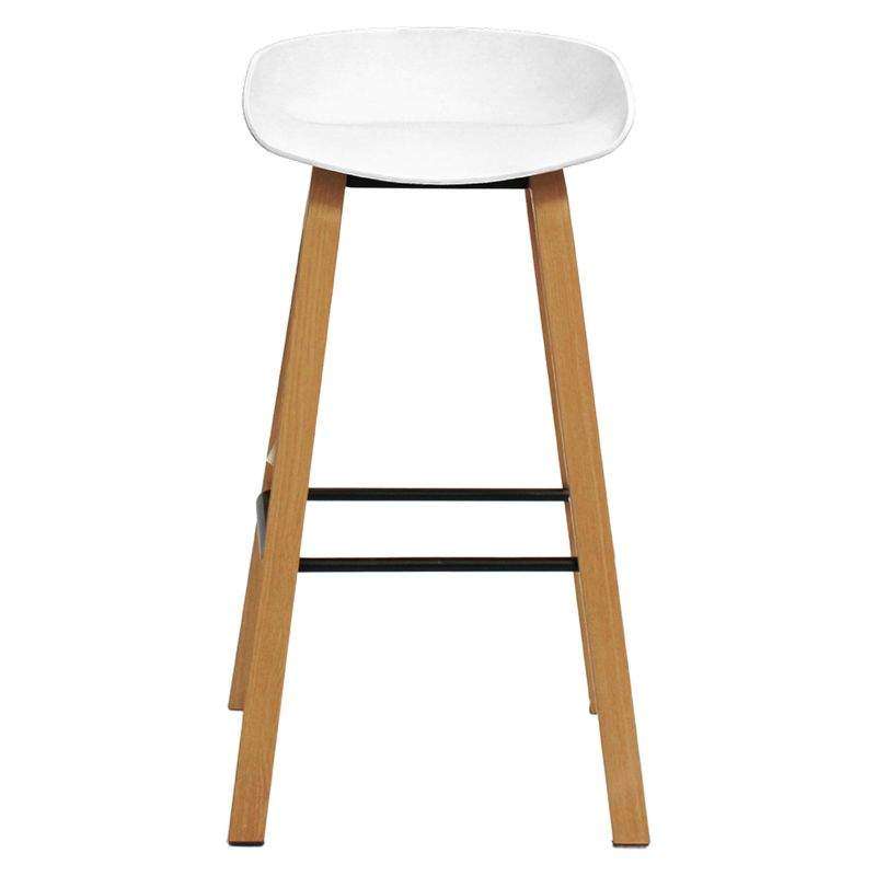 SMTE GOF Furniture - Kuhn Bar Stool, White with keychain