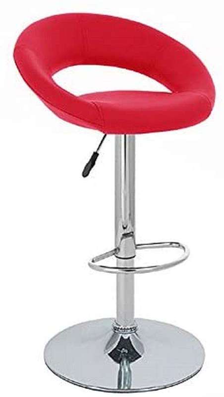 SMTE Faux Leather Swivel Cut-out Bar Stool - Red with keychain