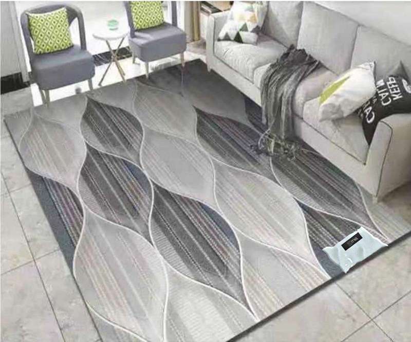 SMTE Modern 3D Geometric Design Area 6 Rug & Complementary IH Tieback with keychain