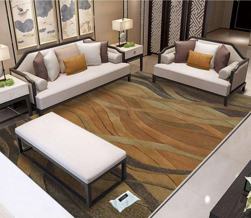 SMTE Modern 3D Geometric Design Area 14 Rug & Complementary IH Tieback with keychain