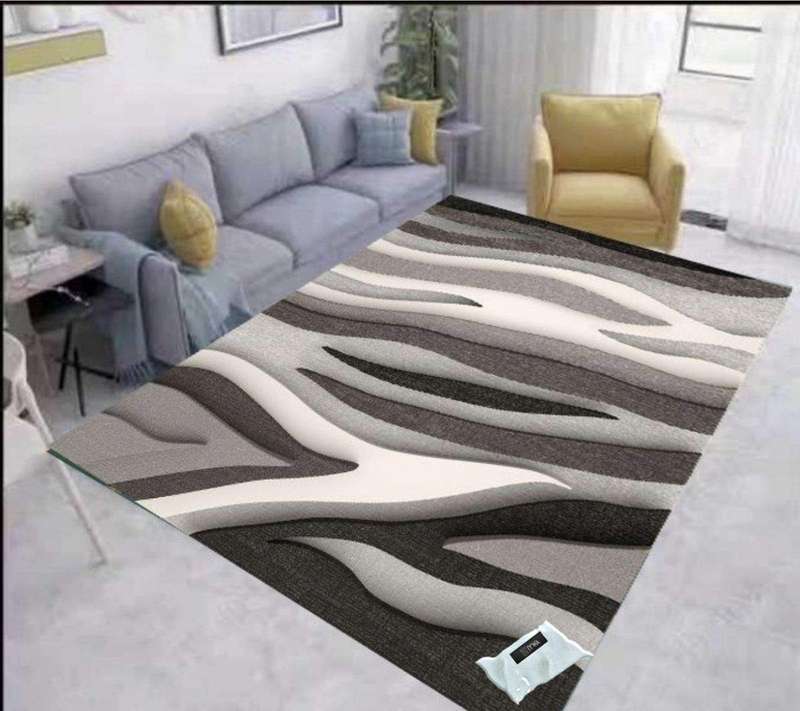 SMTE Modern 3D Geometric Design Area 17 Rug & Complementary IH Tieback with keychain